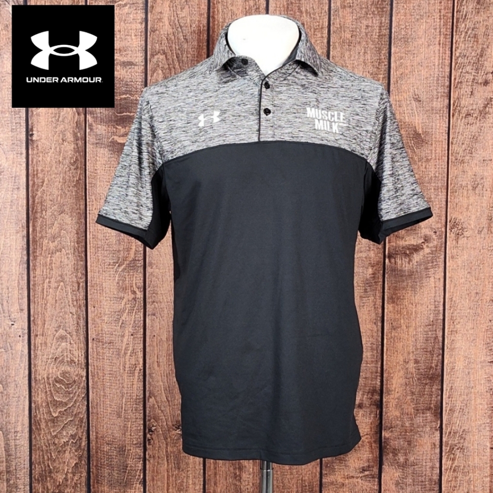 Under Armour x Muscle Milk Mens Polo Shirt Like New